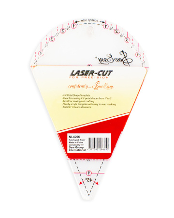 Лекало "Лепесток" с углом 45°, размер 4 1/2" х 6 7/8''. Арт NL4206