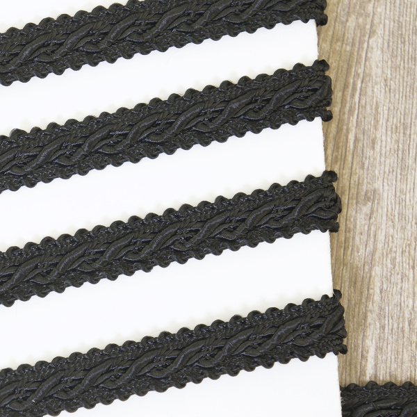 Тесьма PEGA тип интерьерная, цвет черный, 10 мм. Арт 843118400A7001          