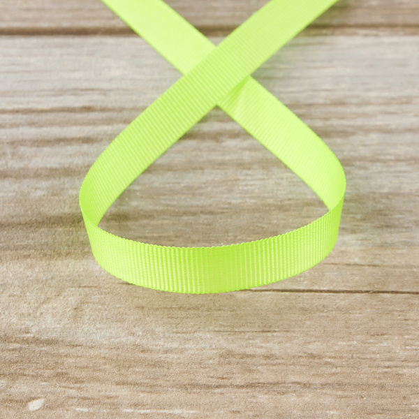 Лента репсовая SAFISA, 10 мм, 25 м, цвет 73 желто-зеленый. Арт 350-10мм-73