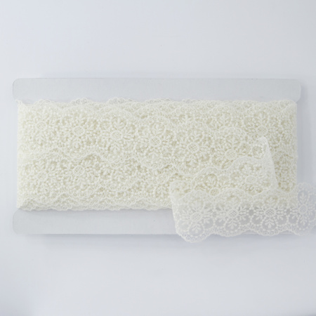 Кружево-вышивка на тюле, 25 мм, 13,5 м. Арт 41706/01