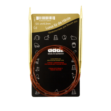 Спицы круговые позолоченные с удлиненным кончиком, №6,5, 120 см. Арт 755-7/6.5-120