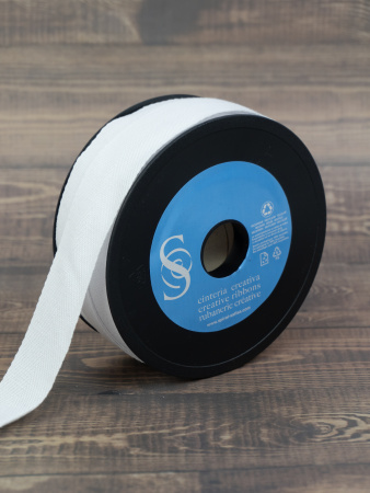 Тесьма киперная SAFISA, 30 мм, 25 м, цвет 02, белый. Арт 0270-30мм-02