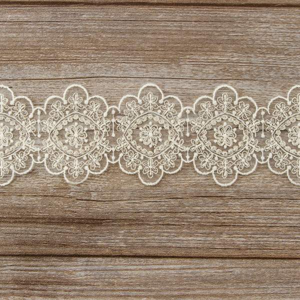 Кружево-вышивка на тюле, 50 мм. Арт 42244/58