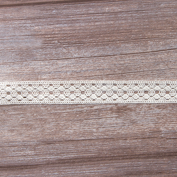 Мерсеризованное хлопковое кружево, 26 мм, шампань. Арт 2131/72