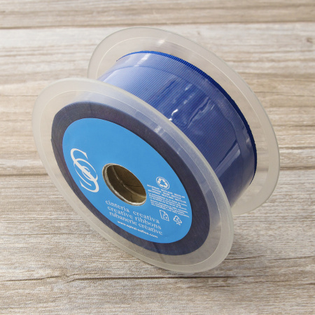 Лента репсовая SAFISA, 50 мм, 25 м, цвет 13 синий. Арт 350-50мм-13