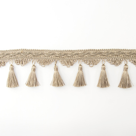 Тесьма с кисточками декоративная PASSAN цвет льняной. Арт BPK - 019-col.PE - 82