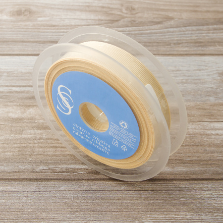 Лента репсовая SAFISA, 25 мм, 25 м, цвет 21 персиковый айвори. Арт 350-25мм-21