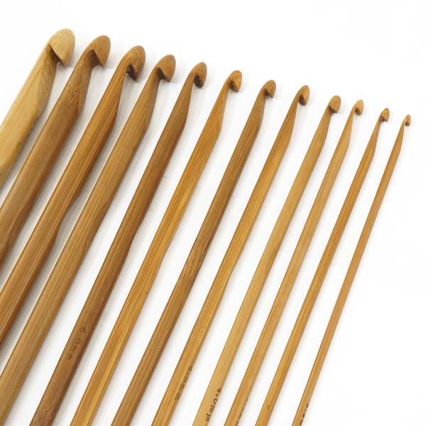 Набор крючков, вязальных, бамбук, Hemline, 15 см. Арт +T15/BAMBOO