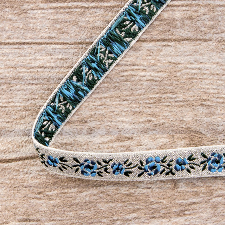 Лента жаккардовая с люрексом SAFISA, 10 мм, 15 м, цвет 06. Арт 9212-10мм-06