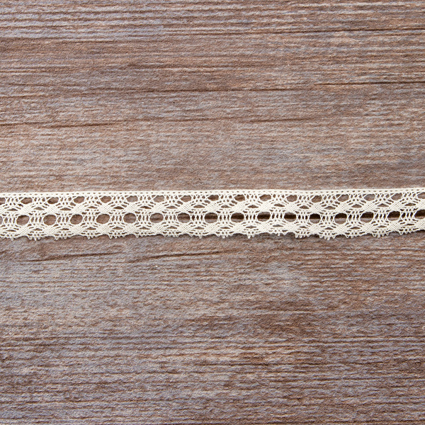Мерсеризованное хлопковое кружево, 24 мм, шампань. Арт 2128/72