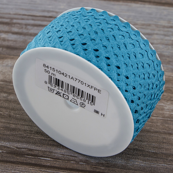 Тесьма PEGA тип вьюнчик, бирюзовый, 6,4 мм. Арт 841510421A7701