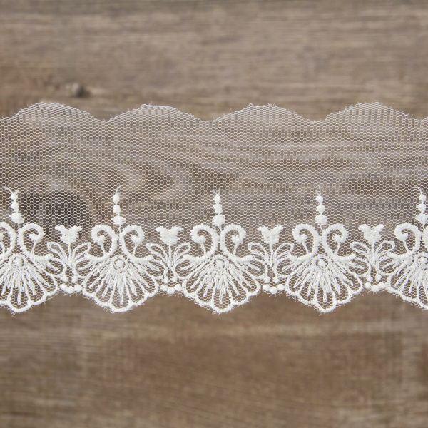 Кружево-вышивка на тюле, 32 мм, 13,50 м. Арт 41690/01