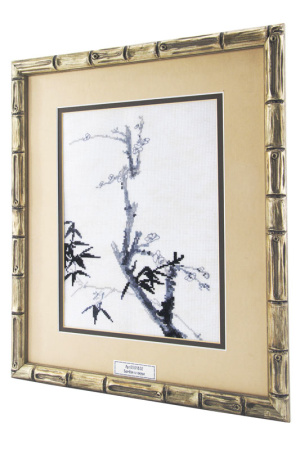 Вышитая картина "Бамбук и сакура". Арт Модель 03.018.02