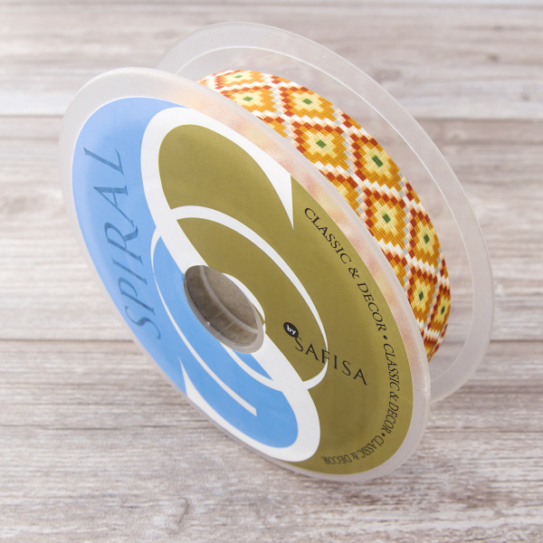 Тесьма ременная декоративная, 30 мм, цвет горчичный, 10 м. Арт 35135-30мм-02