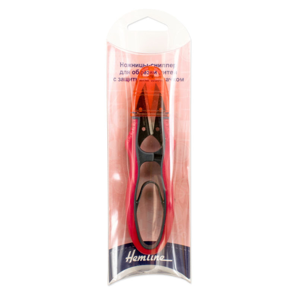 Ножницы-сниппер  для обрезки нитей 12 см c защитным колпачком, 3 цвета. Арт 182