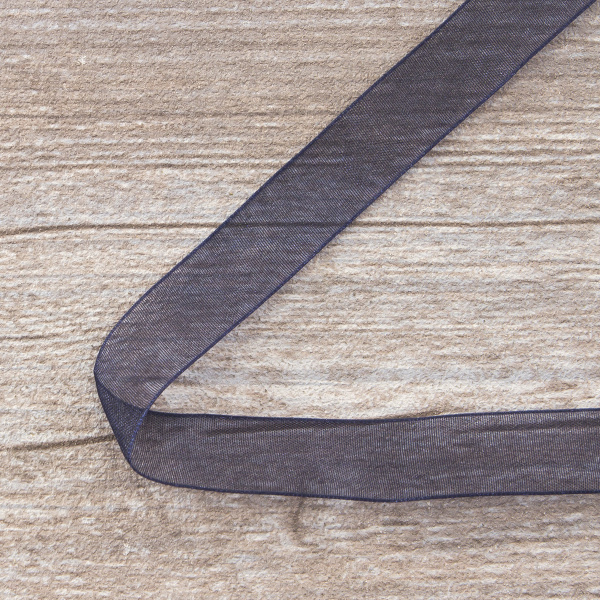 Лента органза SAFISA мини-рулон, 15 мм, 3,5 м, цвет 15, синий темный. Арт P00520-15мм-15          