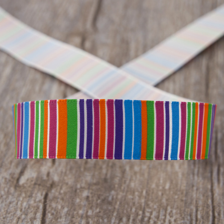 Лента атласная на картонной мини-катушке "Полоски". Арт VR15.259