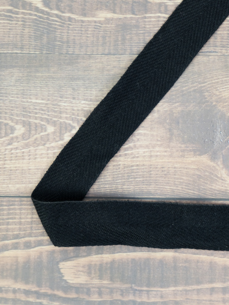 Тесьма киперная SAFISA, 25 мм, 25 м, цвет 01, черный. Арт 0270-25мм-01