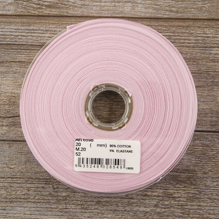 Косая бейка хлопок, 20 мм, 20 м, цвет 52, дымчачая роза. Арт 6598-20мм-52