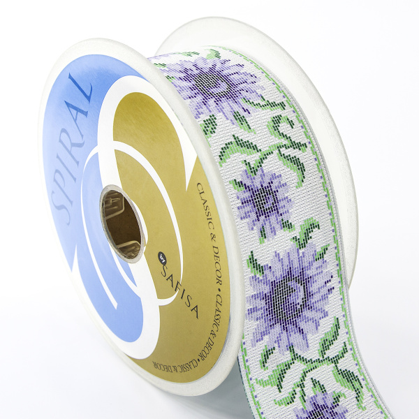 Лента жаккард SAFISA, 50 мм, 15 м, цвет 03. Арт 9128-50мм-03            