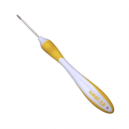 Крючок, вязальный с эргономичной пластиковой ручкой addiSwing Maxi №2,5, 17 см. Арт 141-7/2.5-17