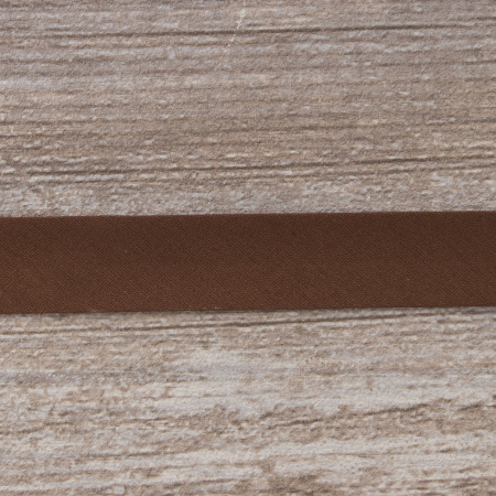 Косая бейка хлопок/полиэстер 20 мм, 25 м, цвет 117, шоколад. Арт 6120-20мм-117           