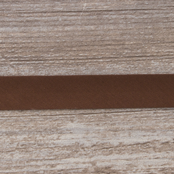 Косая бейка хлопок/полиэстер 20 мм, 25 м, цвет 117, шоколад. Арт 6120-20мм-117           