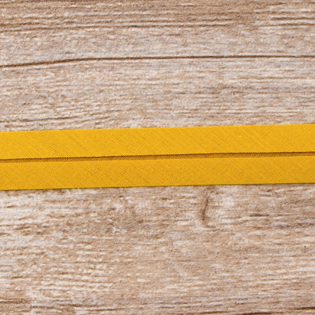 Косая бейка хлопок/полиэстер 20 мм, 25 м, цвет 37, горчица. Арт 6120-20мм-37            