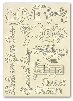 Набор высеченных декоративных элементов "Надписи". Арт KLSP027