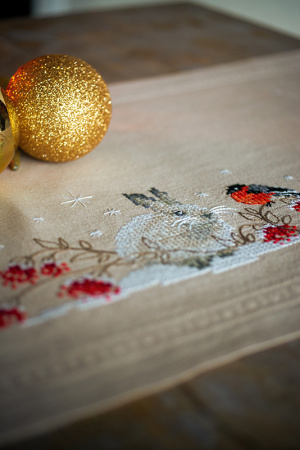 Набор для вышивания дорожки "Зайчик в снегу" . Арт PN-0194650