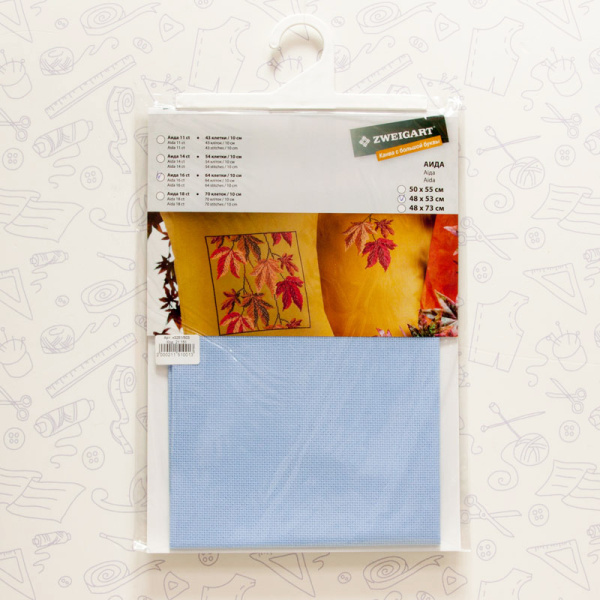 Канва в упаковке Aida 16 ct, 48 x 53 см, цвет №503. Арт н3251/503                