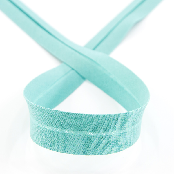 Косая бейка хлопок/полиэстер 20 мм, 25 м, цвет 78, мятный. Арт 6120-20мм-78            