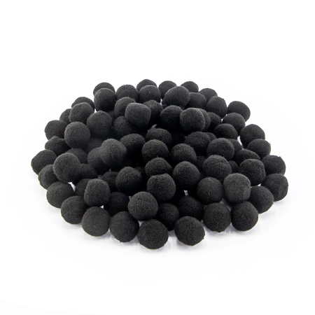 Помпоны декоративные, россыпь, диаметр 20 мм, 100 шт, цвет черный. Арт P-1- col.900