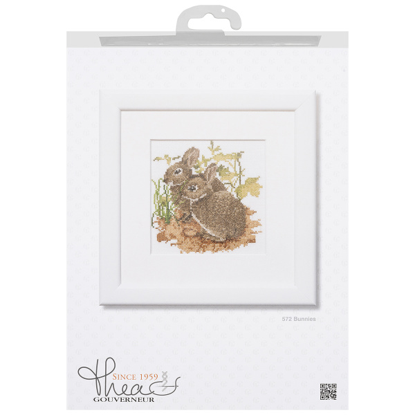 Набор для вышивания "Зайцы", канва Aida 14 ct. Арт 572A