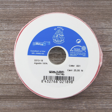 Косая бейка декоративная "сердечки", 18 мм, цвет розовый. Арт 3313/18/1