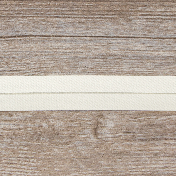 Косая бейка хлопок/полиэстер, 20 мм, 20 м, цвет 56, кремовый. Арт 6470-20мм-56