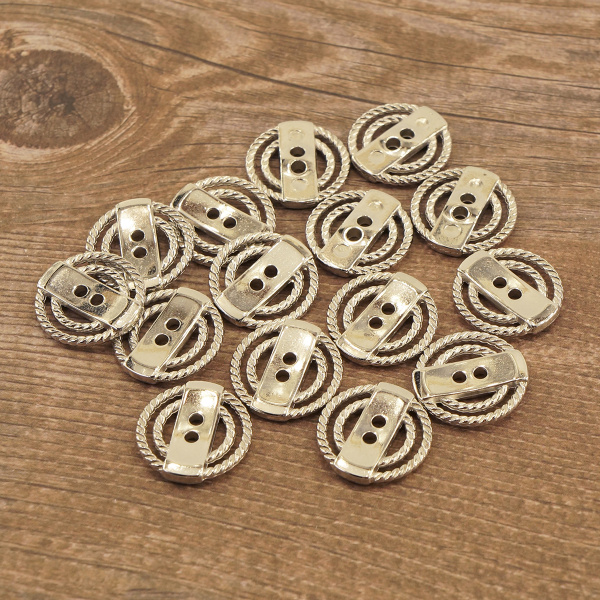 Пуговица DISBOTON, размер 28  цвет  C/09 NIKEL-NIKEL-FRART.2474. Арт 3289128000098D