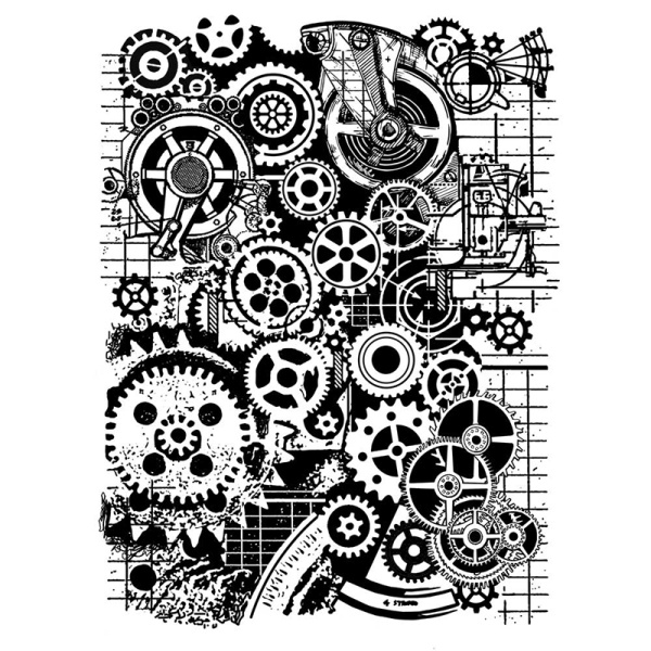 Штамп на резиновой основе "Mixed Media gears". Арт WTKAT07