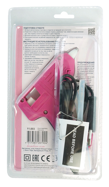 Пистолет клеевой низкотемпературный 12 x 15 см. Арт 11.003