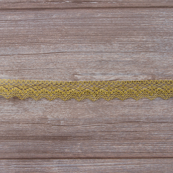 Кружево, 25 мм, цвет золотистый люрекс. Арт 3207/28                 