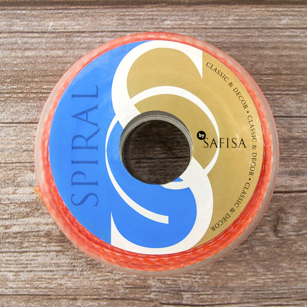 Лента органза с рисунком с проволокой по краю SAFISA, 25 мм, 15 м, цвет 61. Арт 25308-25мм-61