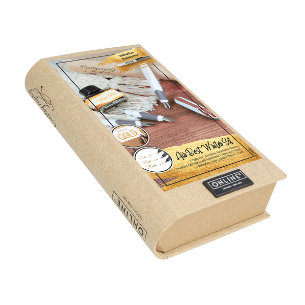 Набор для каллиграфии "Air Best Writer", 6 предметов, корпус ручки белый/серый с розовым золотом. Арт 10062