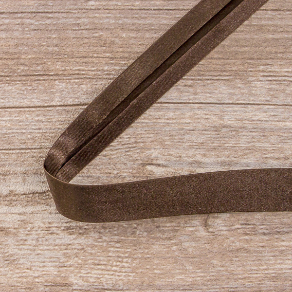 Косая бейка атласная 20 мм, 25 м, цвет 17, темно-коричневый. Арт 6260-20мм-17            