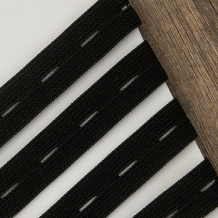 Резинка перфорированная, 18 мм, цвет черный. Арт 854128212P7001          