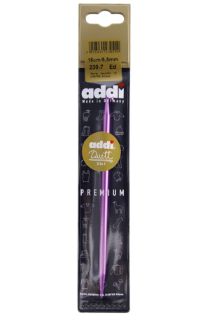 Крючок, вязальный, алюминий addiDuett №5,5, 15 см. Арт 230-7/5.5-15