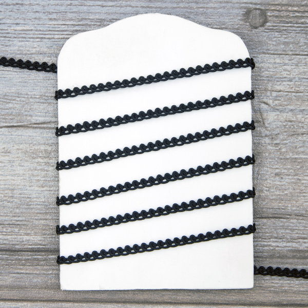 Тесьма PEGA тип отделочная, цвет черный, 5 мм. Арт 844115005A7001          