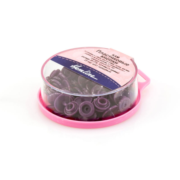 Кнопки пластиковые, 12,4 мм, цвет пурпурный. Арт 443.PURPLE