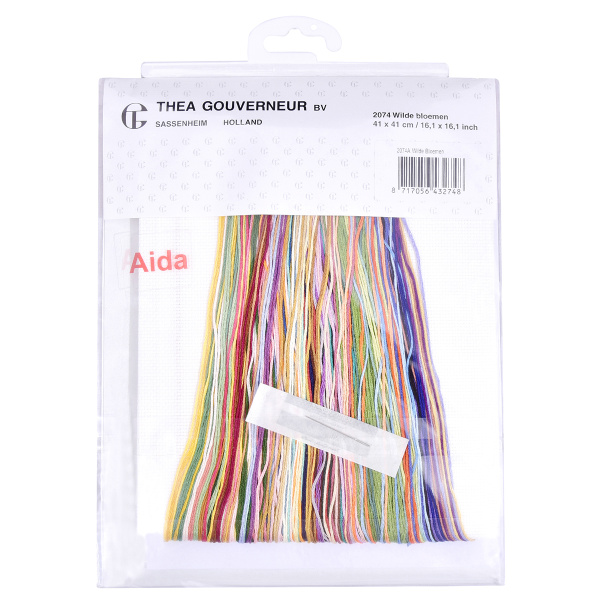 Набор для вышивания подушки "Полевые цветы", канва аида 16 ct. Арт 2074A                   