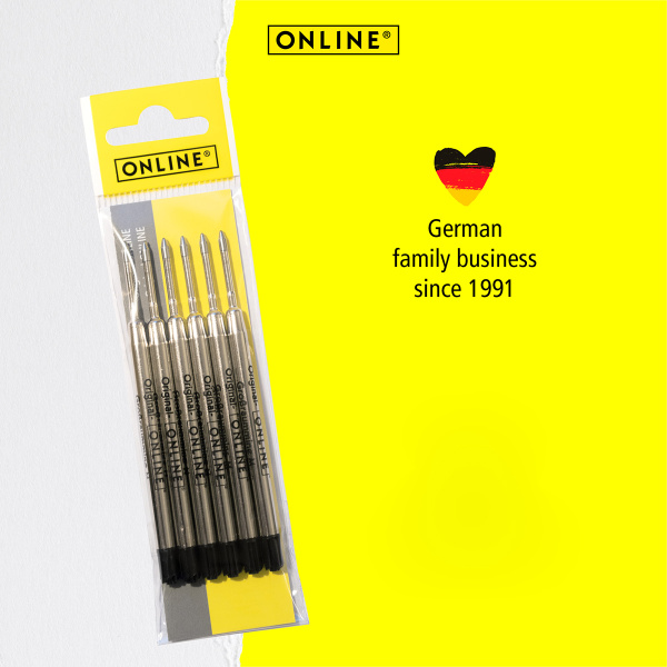 Стержни G2 " International King Size Refill" для шариковых ручек, 9,8 см, 0,7 мм, цвет черный, 6 шт. Арт 70039