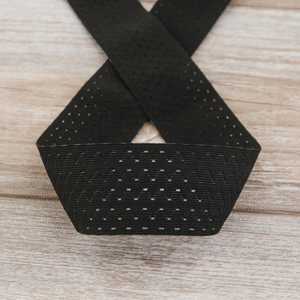 Резинка поясная решетчатая, 45 мм, 25 м, цвет 01 черный. Арт 4797-45мм-01